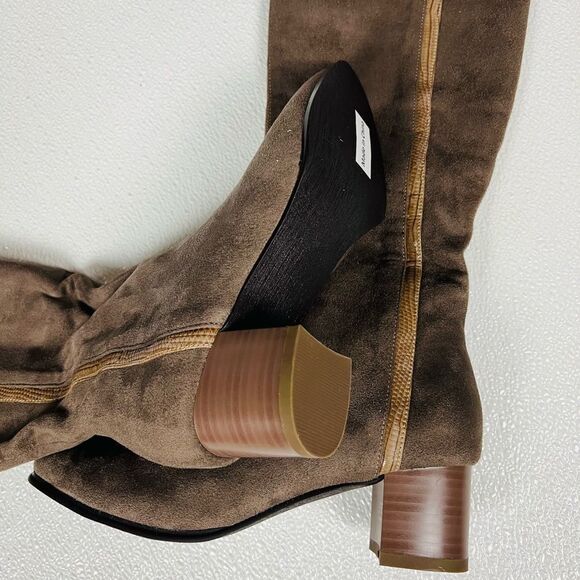 J & Elizabeth Brown Suede Short Heels Boots Size 6 New In Box - Picture 10 of 12